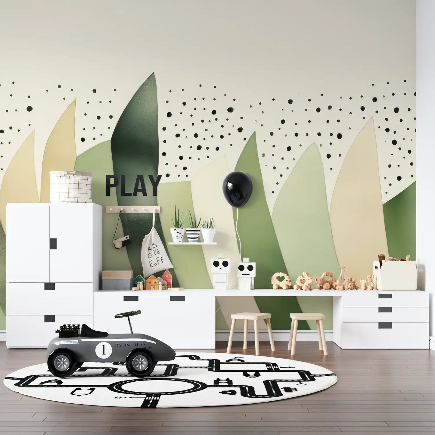 Papel pintado infantil Sage Green - panorámico anime