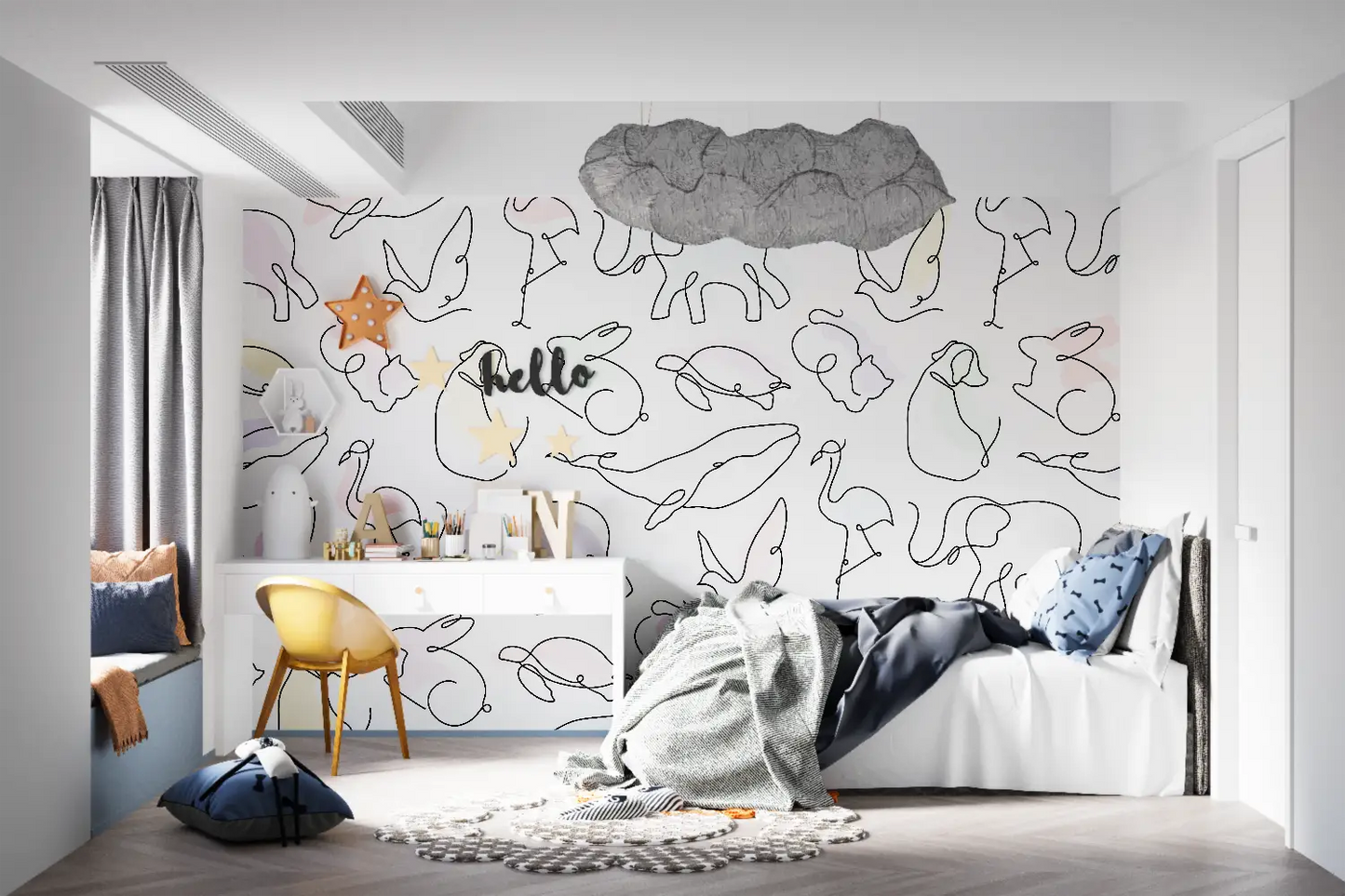 Papel pintado infantil - pared panorámica