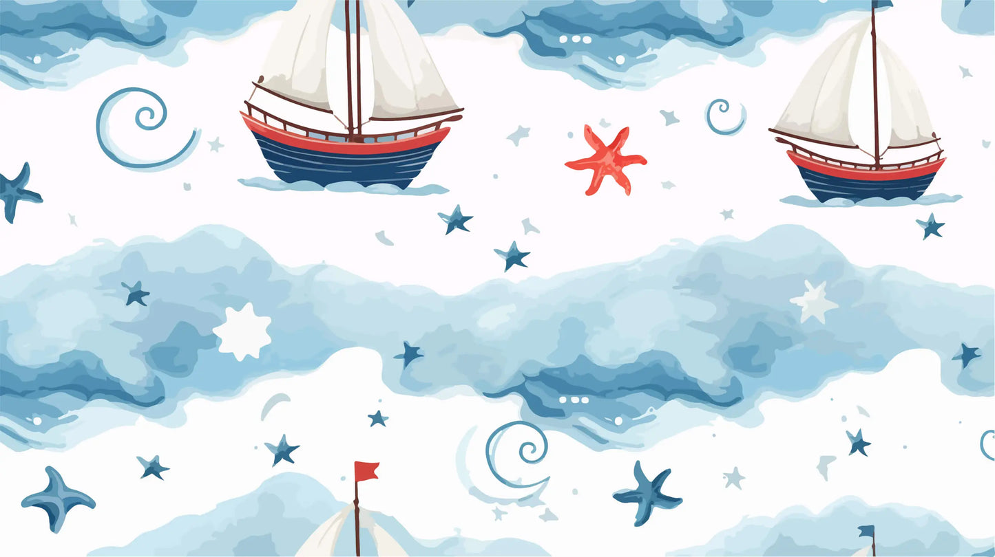 Papel pintado de barco infantil