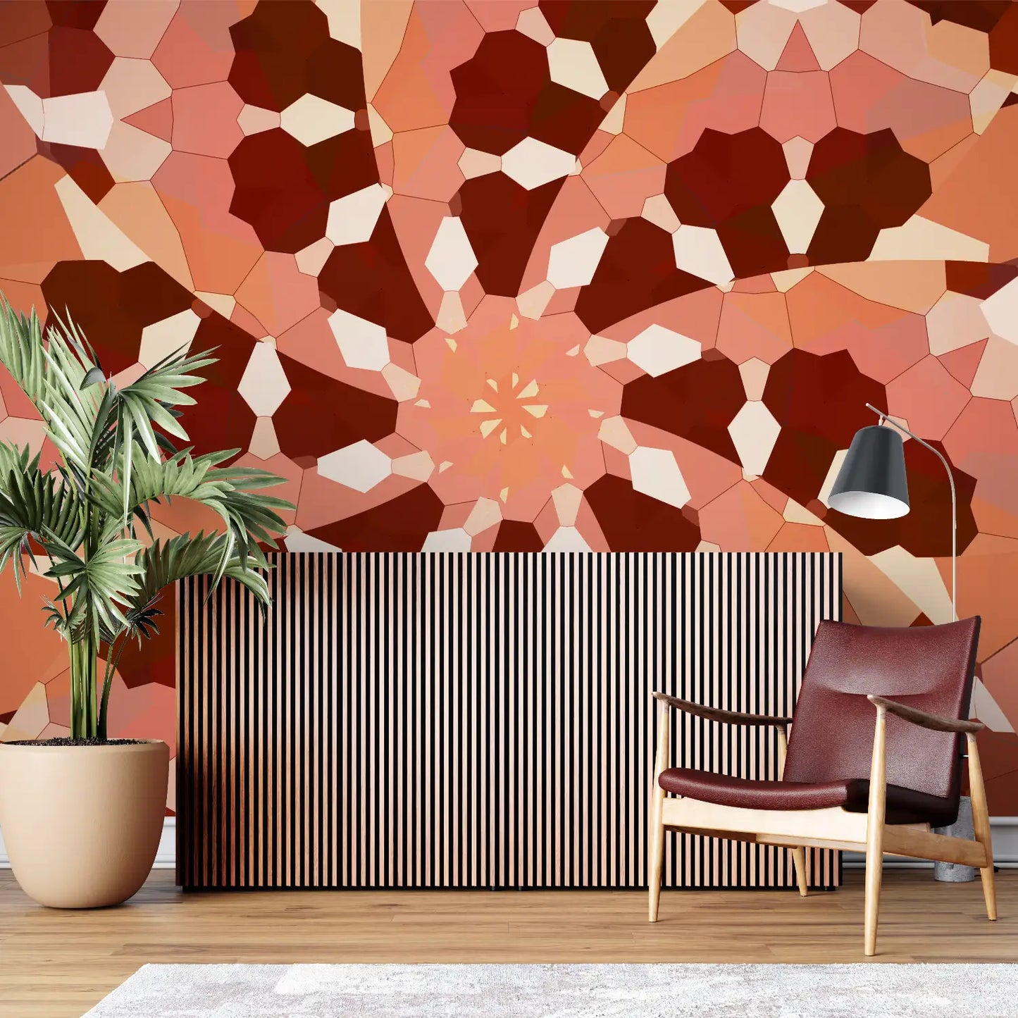 Papel pintado étnico de terracota - de pared