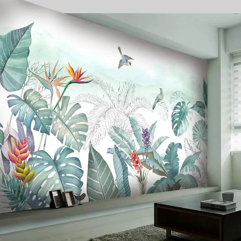 Papel pintado de follaje de moda