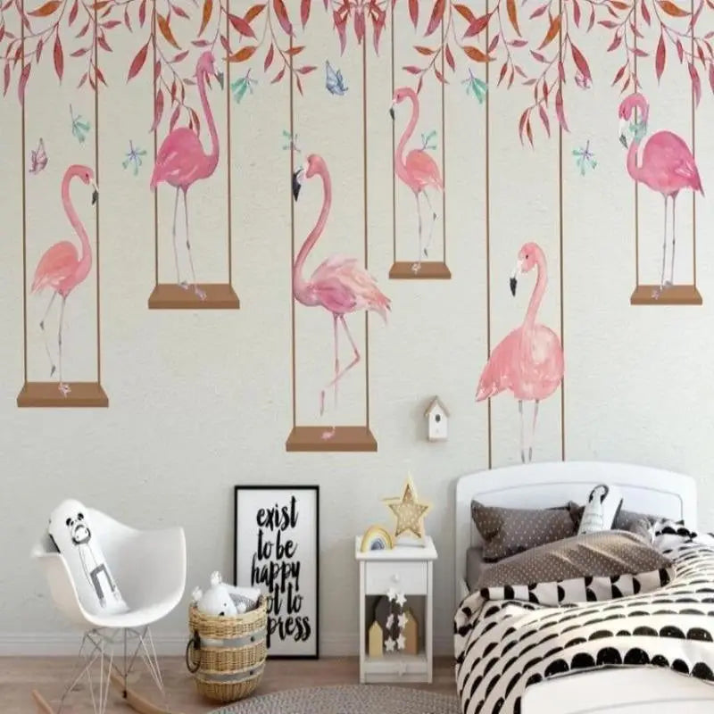 Papel pintado moderno de flamencos