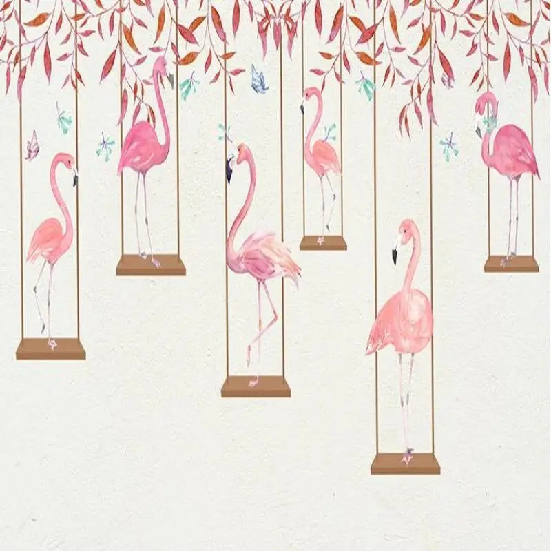Papel pintado moderno de flamencos