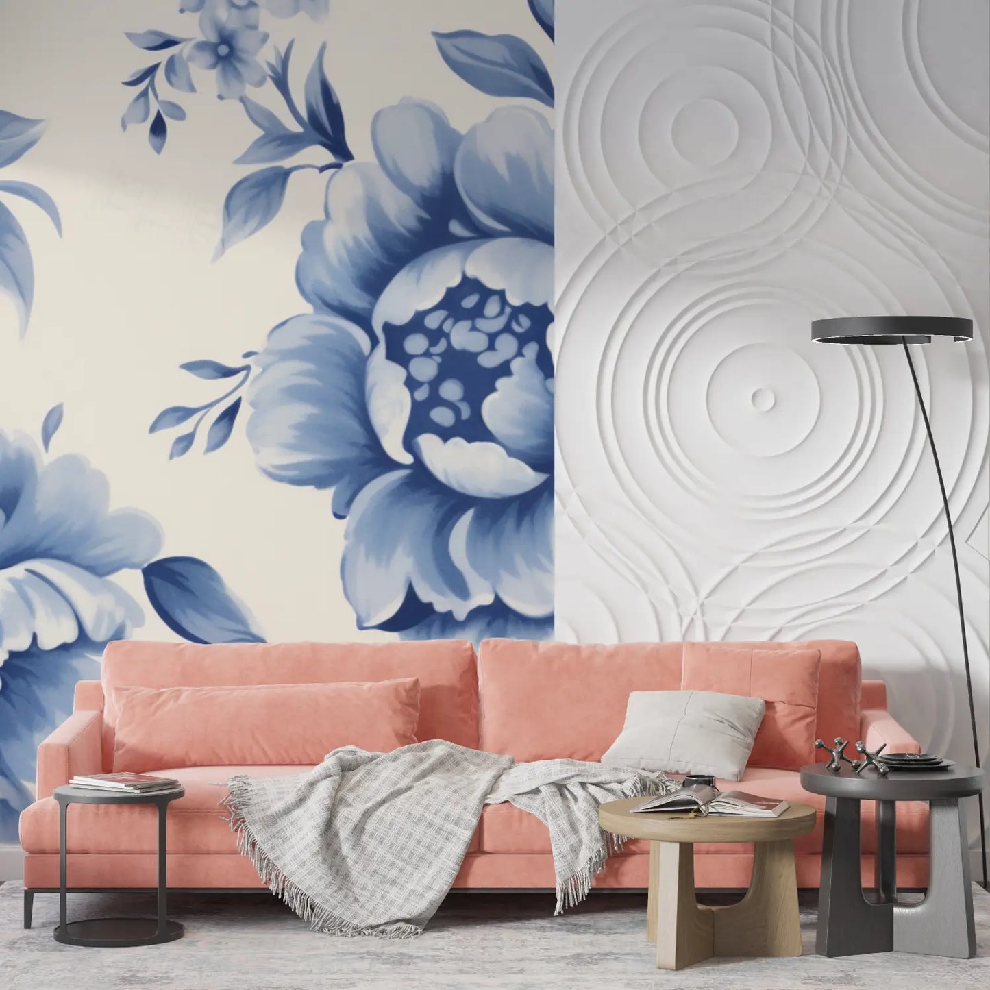 Papel pintado de flores azules - tendencias