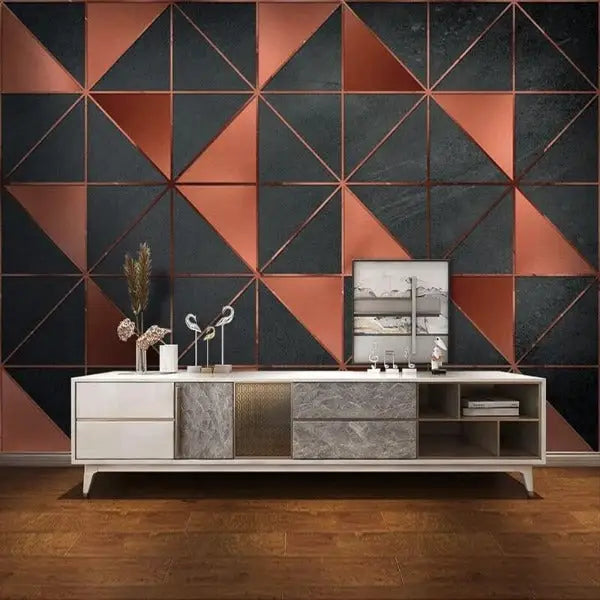 Papel pintado industrial geométrico