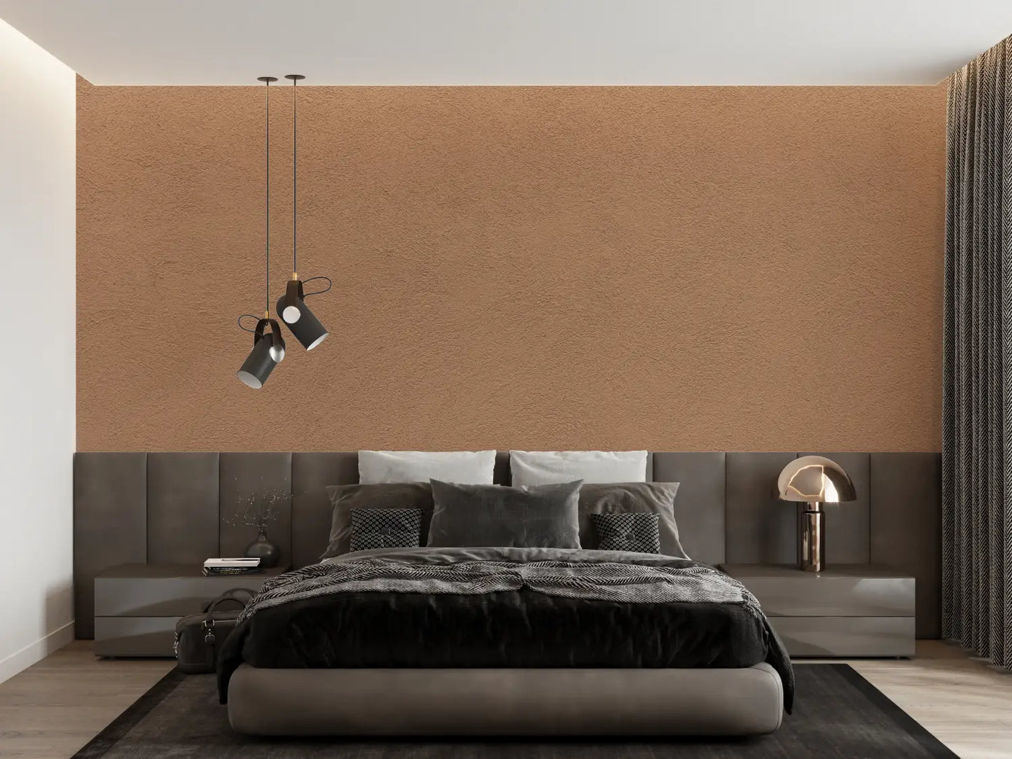Papel pintado tejido no tejido de terracota - panorámico de moda