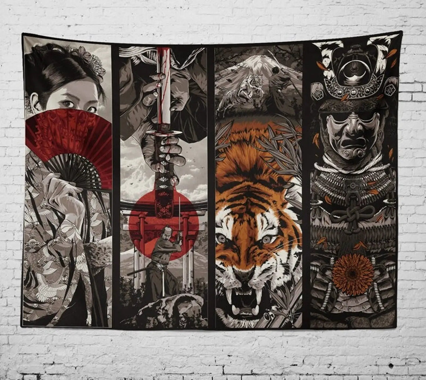 Papel Pintado de Geisha Japonesa y Samurai