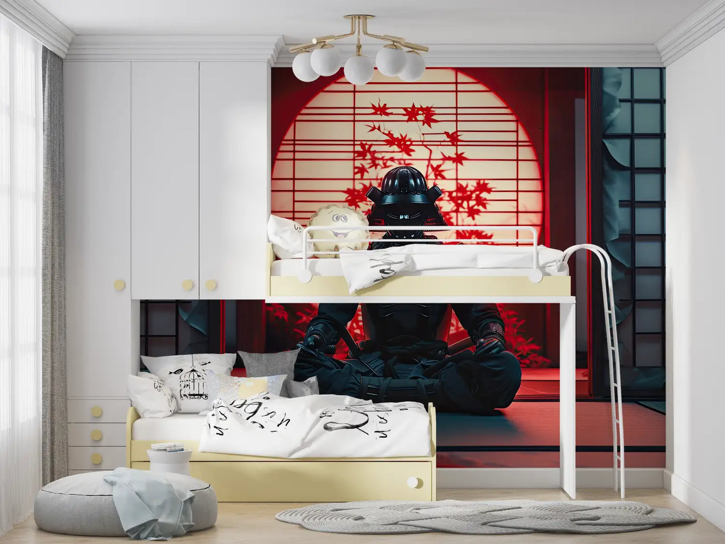 Papel Pintado japonés Samurai Zen - anime panorámico