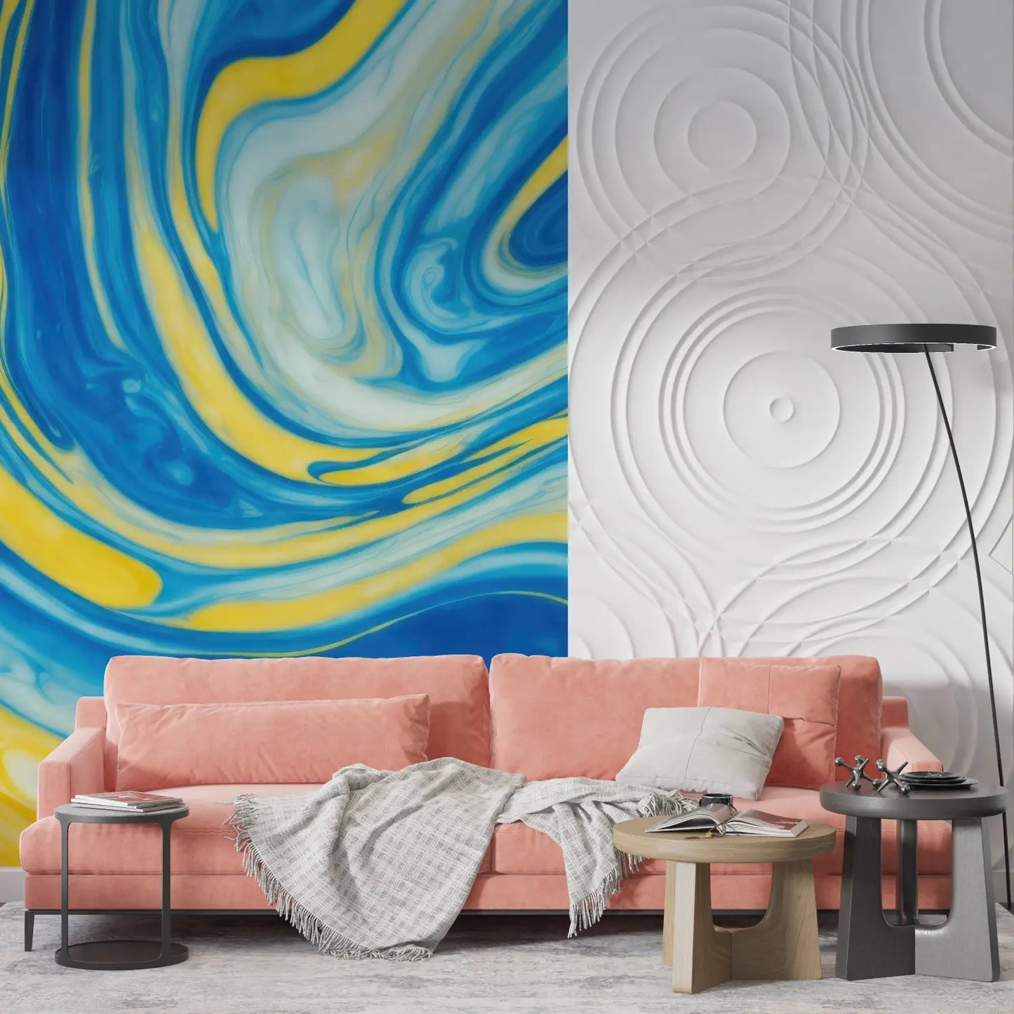 Papel pintado amarillo y azul - tendencias