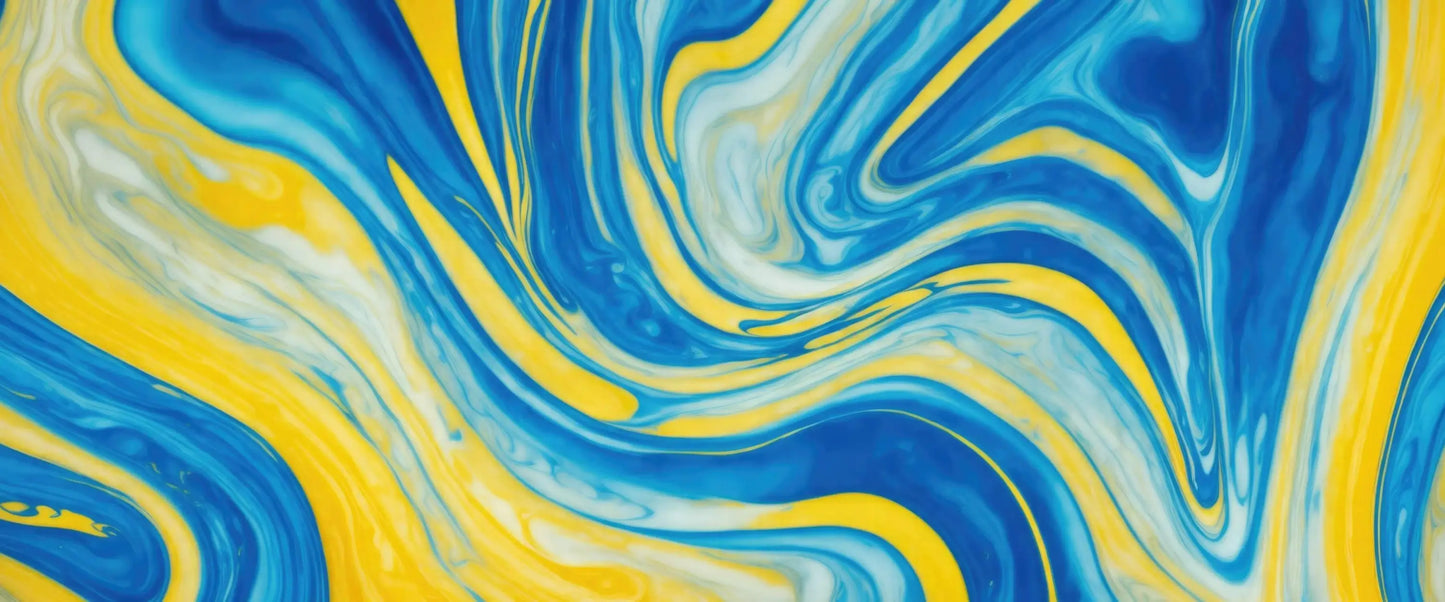 Papel pintado amarillo y azul