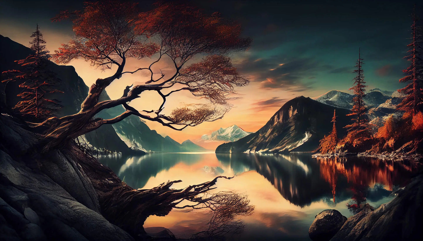 Papel Pintado del lago Zen japonés