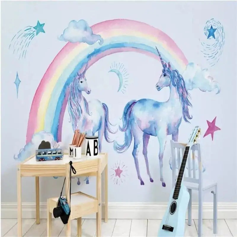Papel Pintado de unicornio arcoiris