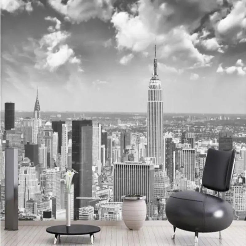 Papel Pintado de Manhattan en blanco y negro