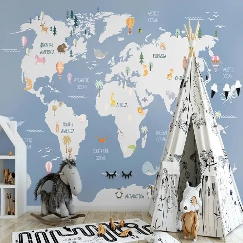 Papel Pintado de mapa mundial personalizado
