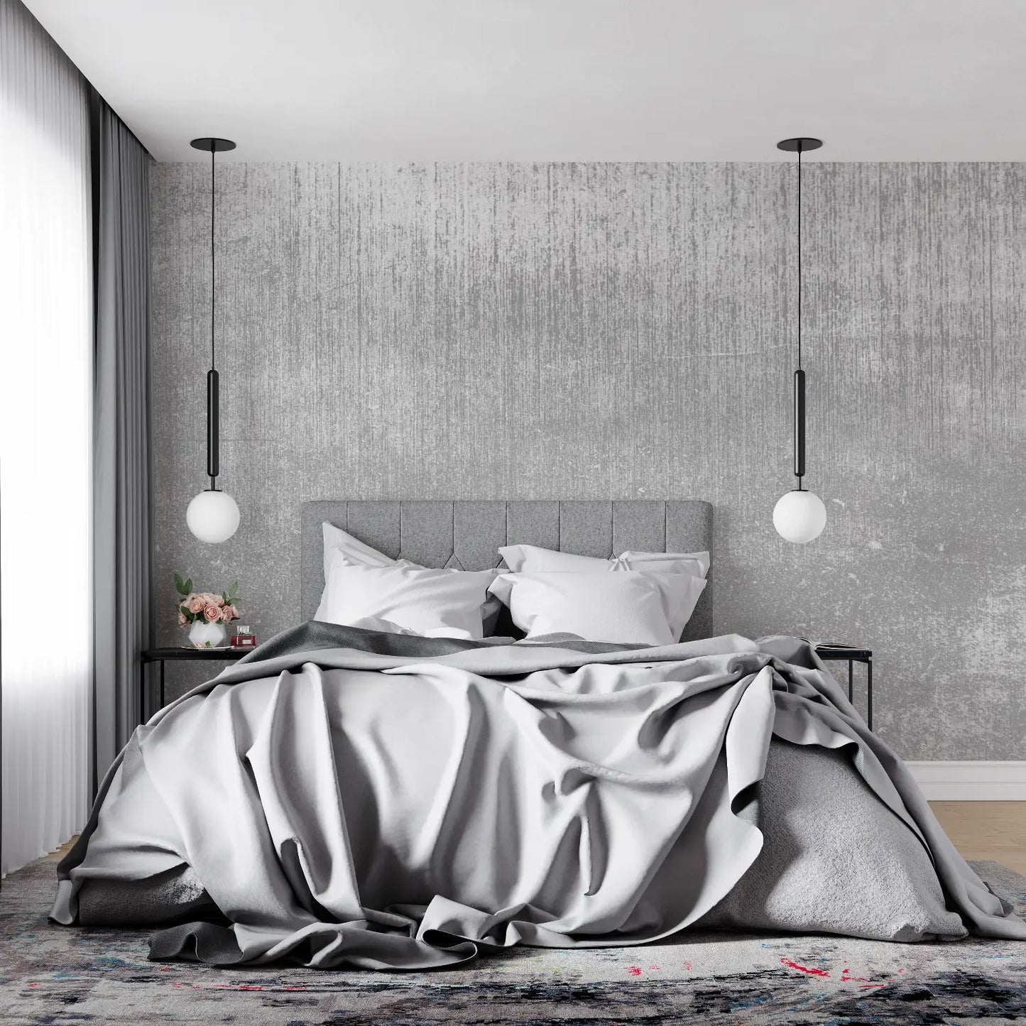 Papel pintado gris metalizado - 4murs