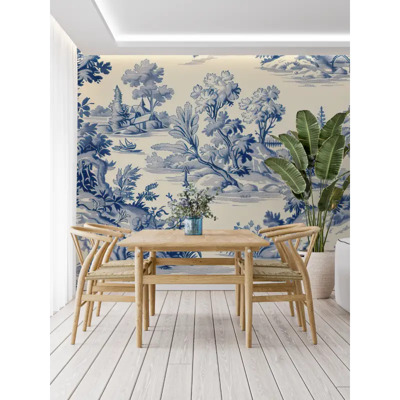 Papel pintado con motivos Toile De Jouy - panorámico de moda