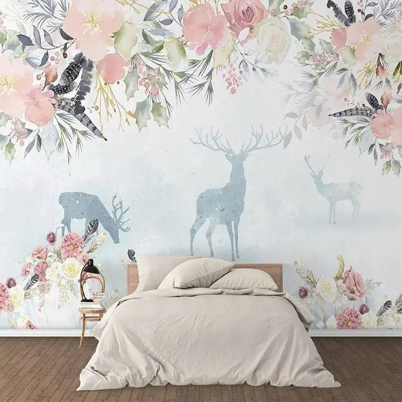 Papel pintado mural de flores