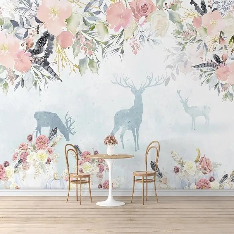 Papel pintado mural de flores