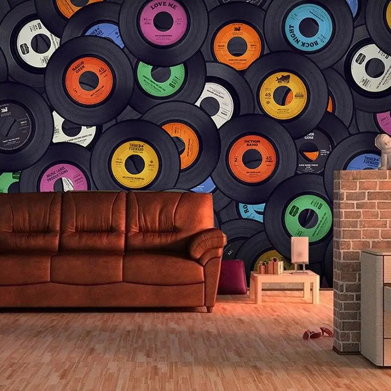 Papel Pintado de música de discos de vinilo