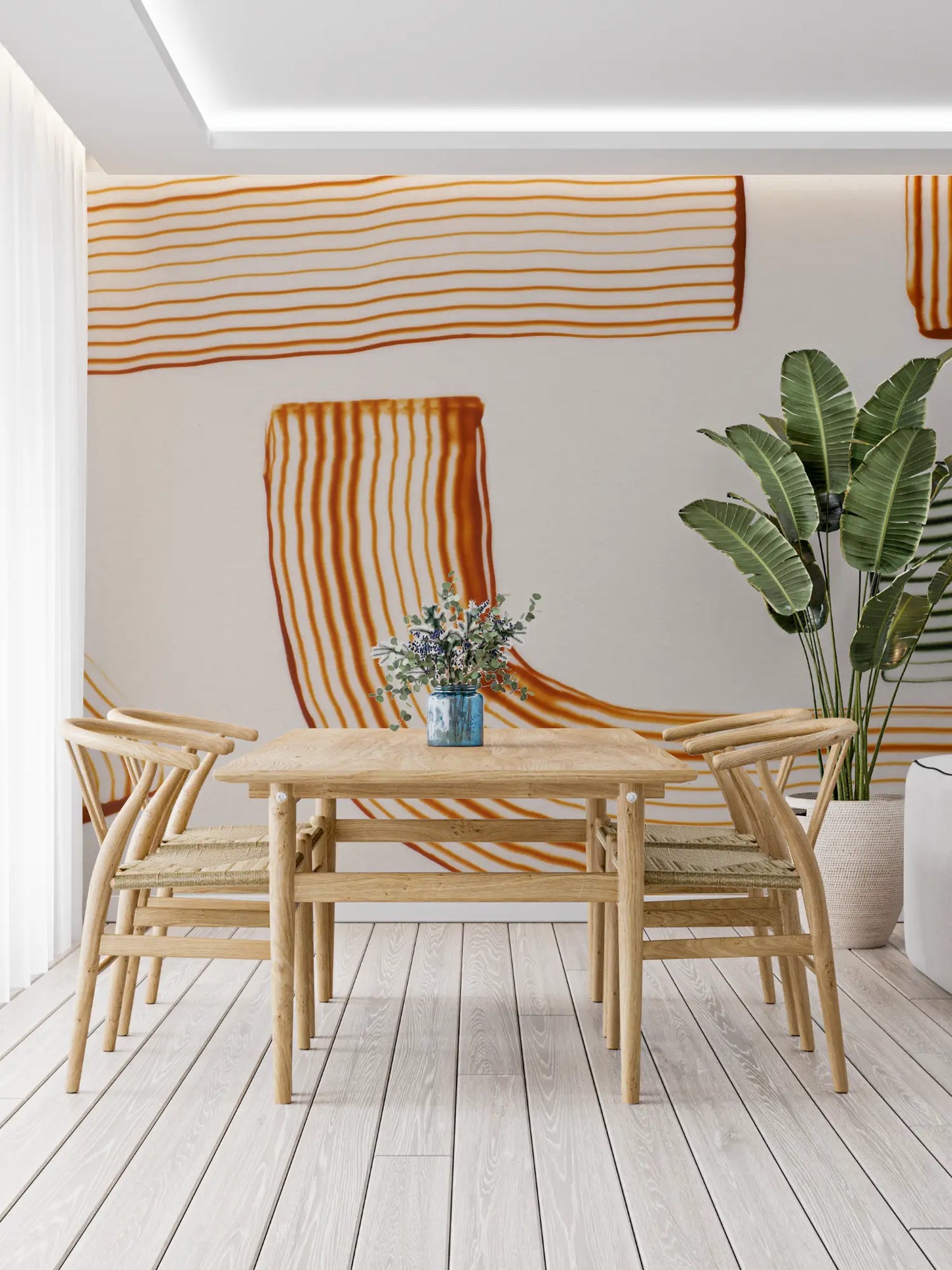 Papel pintado bohemio naranja - Francés