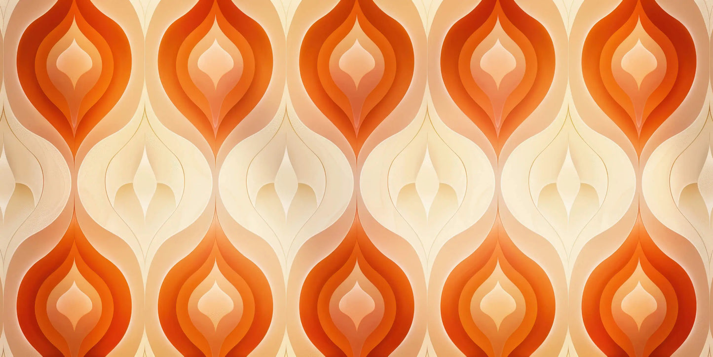 Papel pintado estampado naranja