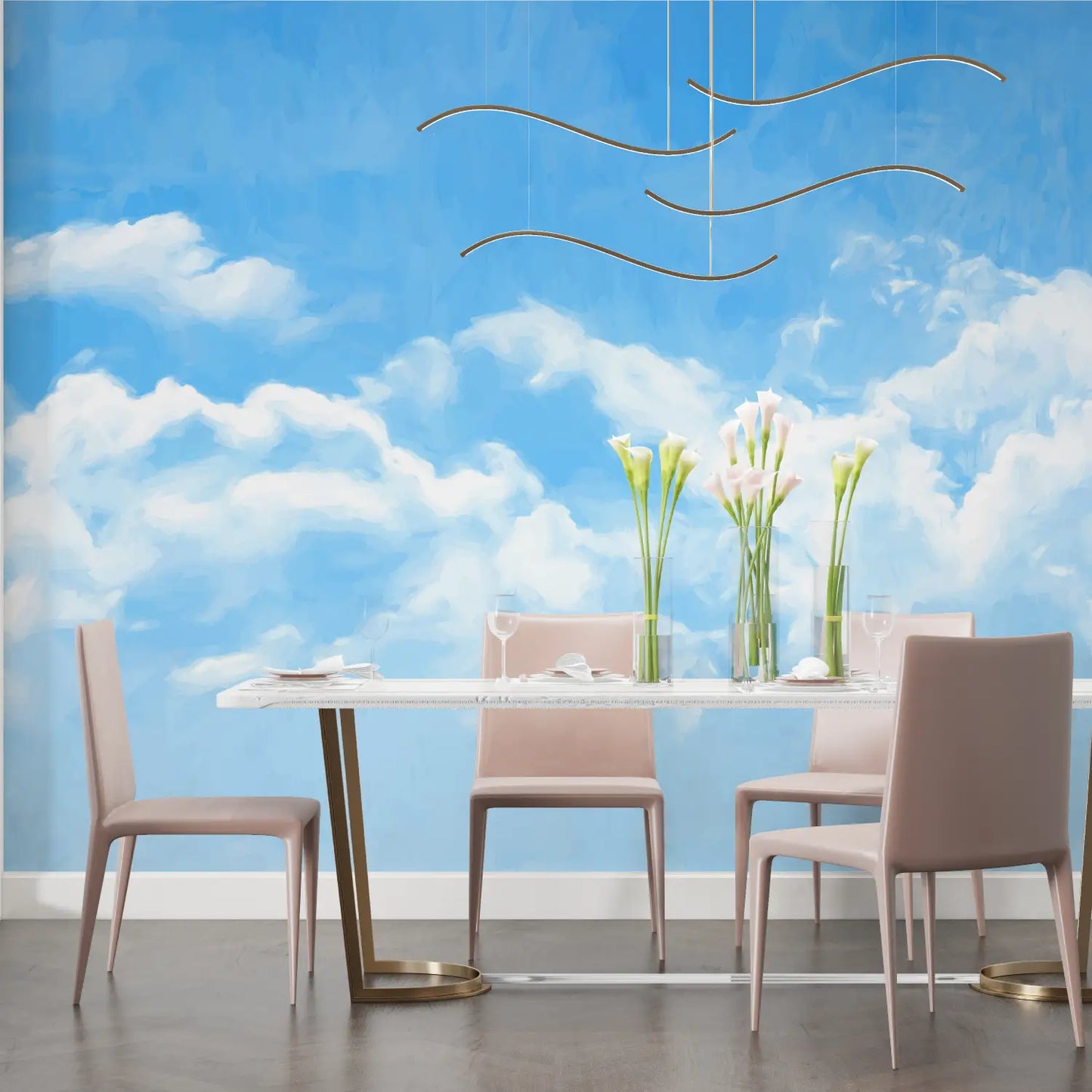 Papel pintado panorámico del cielo de la nube - sala de estar