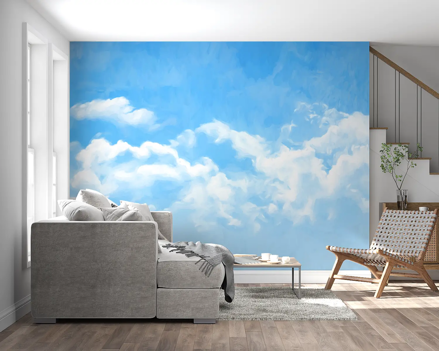 Papel Pintado panorámico de cielo y nubes - mural de pared panorámico