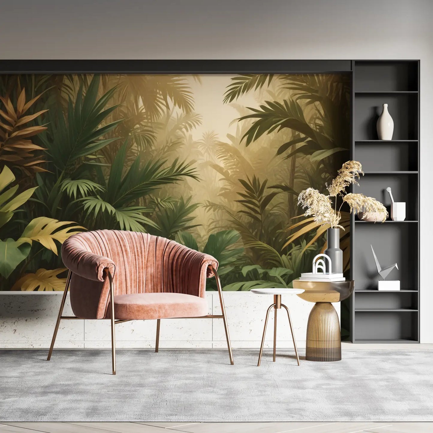 Papel pintado panorámico de la selva verde - pano mural