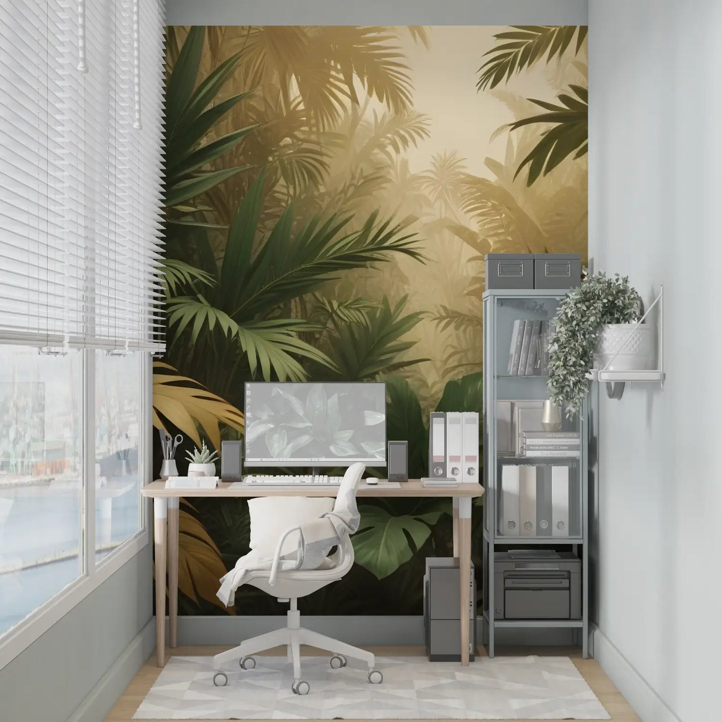 Papel pintado panorámico verde selva - merlin leroy