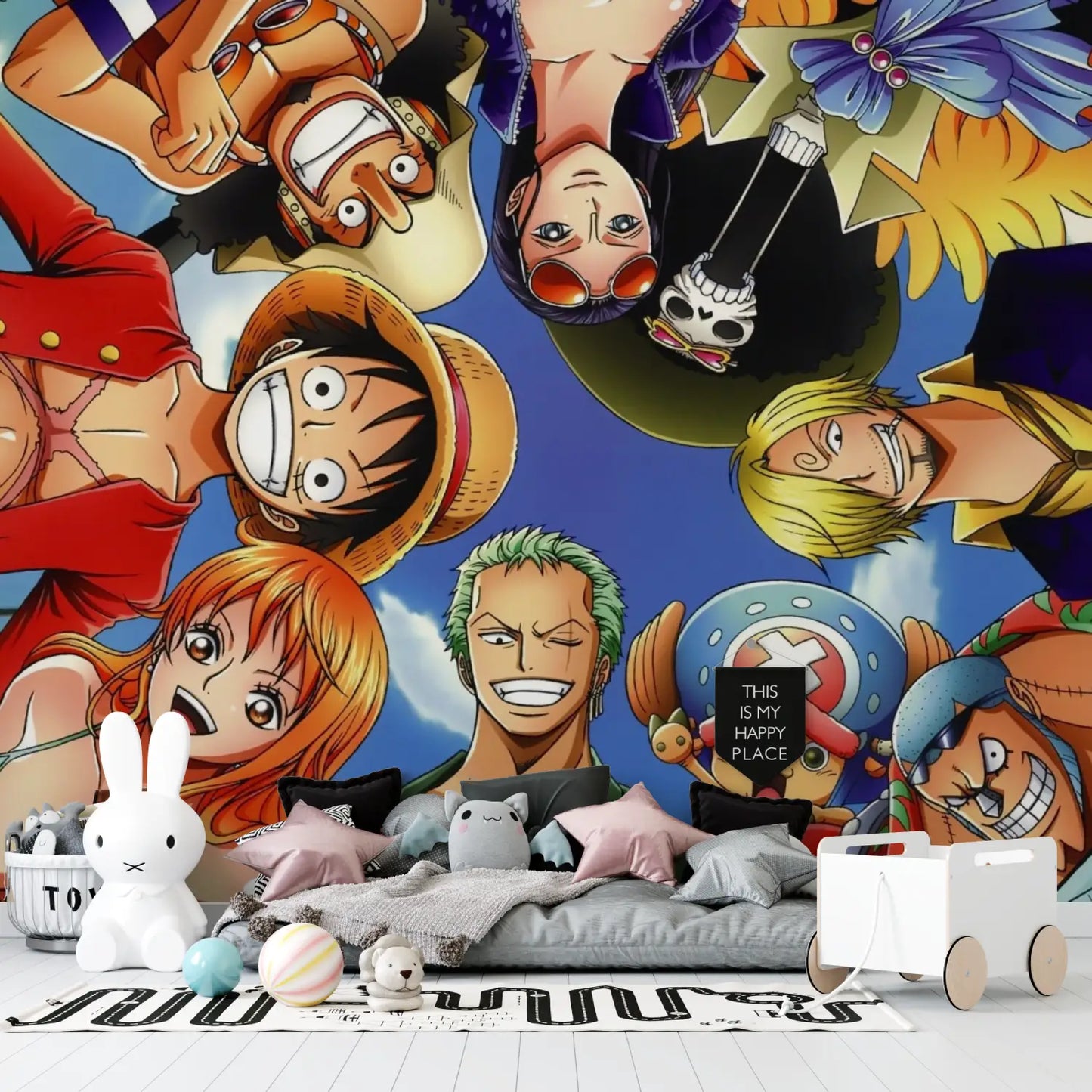 Papel pintado de personajes de One Piece - dormitorio de niño