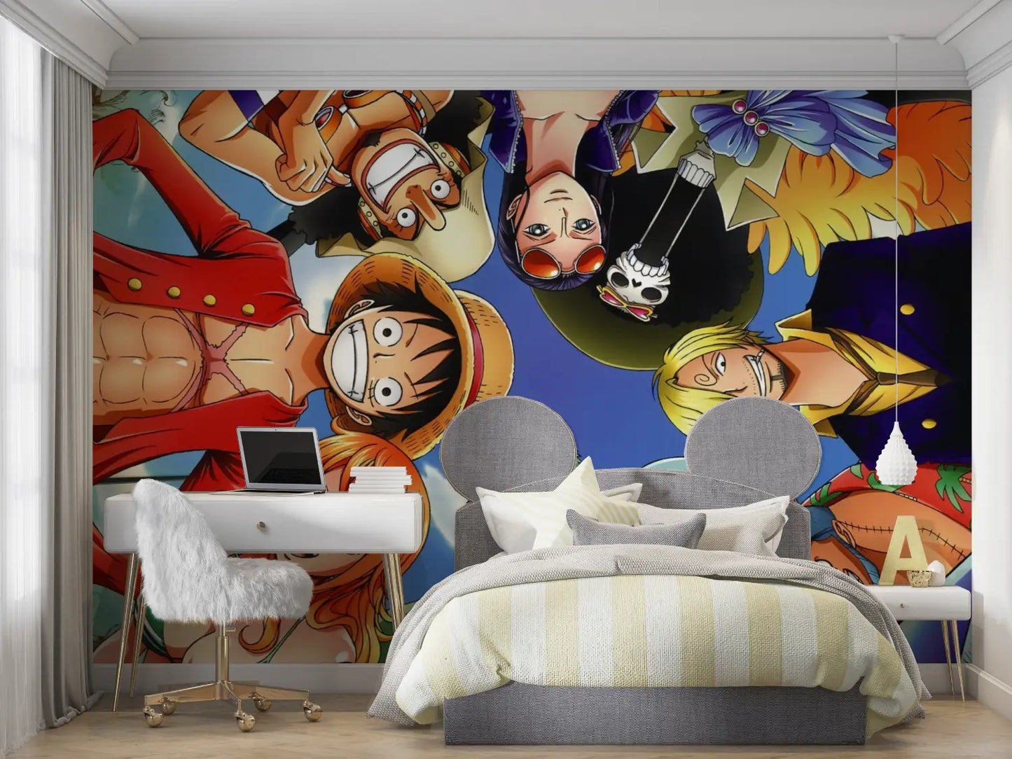 Papel pintado de personajes de One Piece - dormitorio pequeño