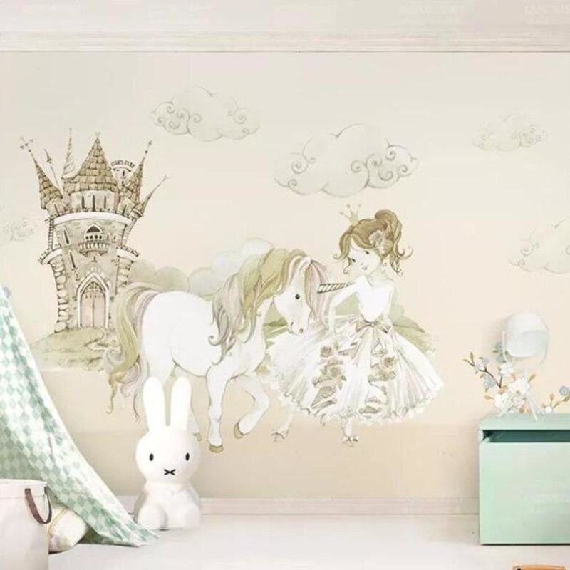 Papel Pintado de Princesa y Unicornio