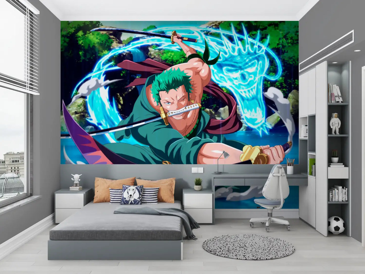 Papel pintado Roronoa Zoro - pared panorámica del dormitorio