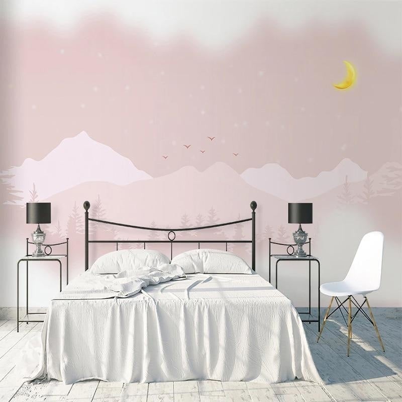 Papel pintado rosa para habitación de bebé