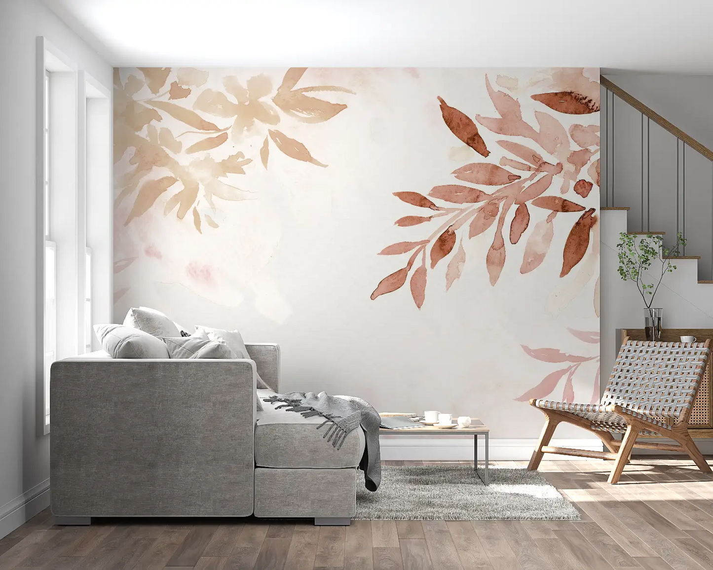Papel pintado de terracota para dormitorio - fotomural panorámico