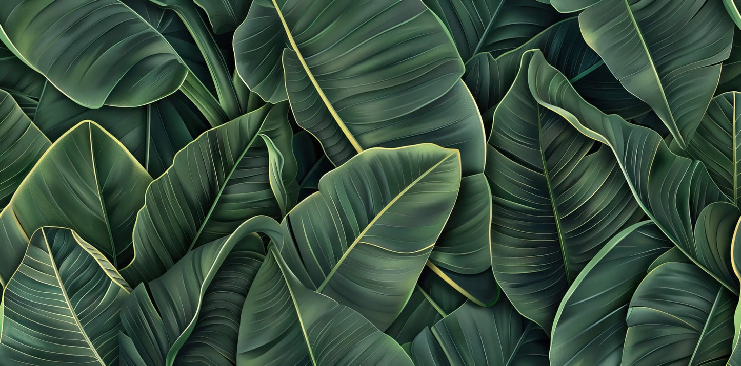 Papel pintado tropical verde