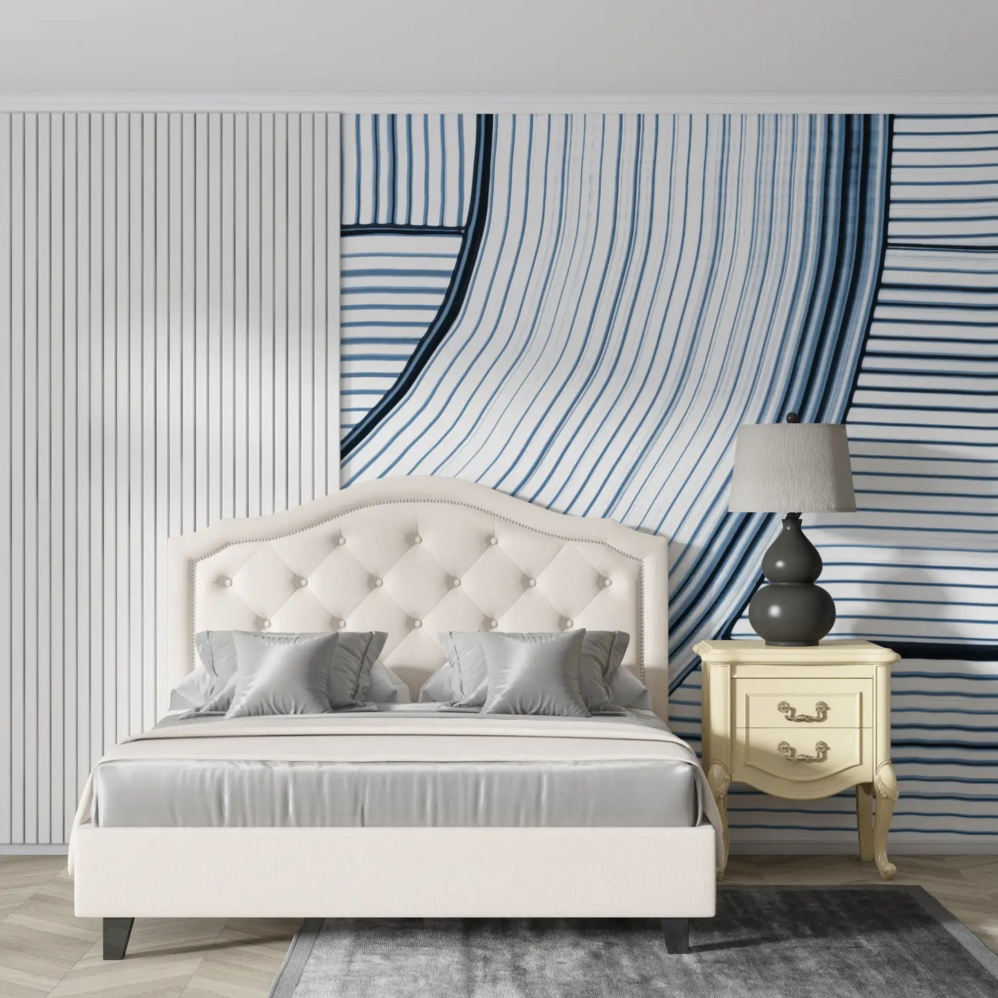 Diseño de papel pintado de onda azul - tendencias