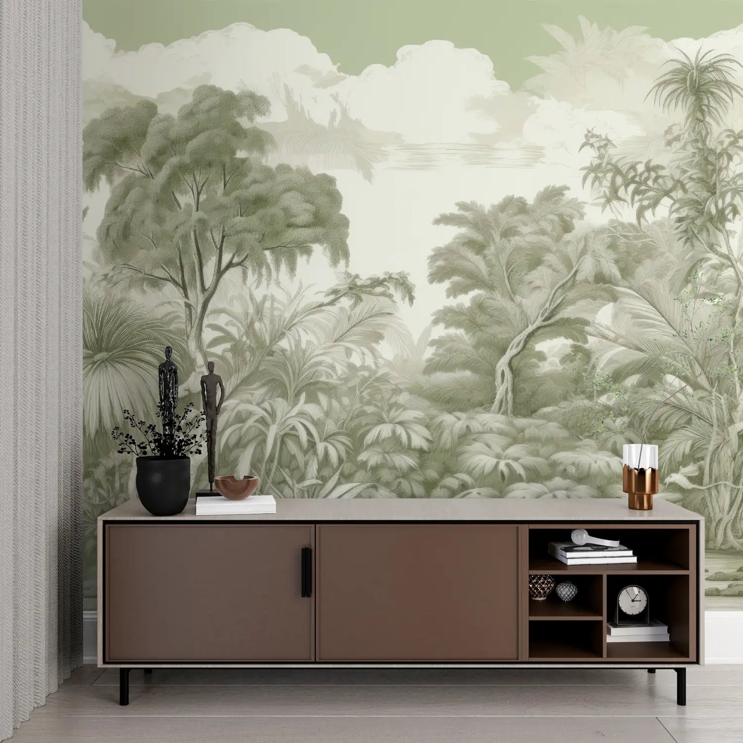 Papel pintado verde lima - contemporáneo