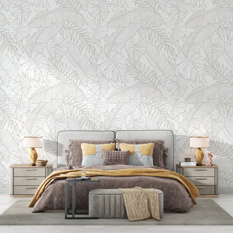 Papel pintado blanco beige