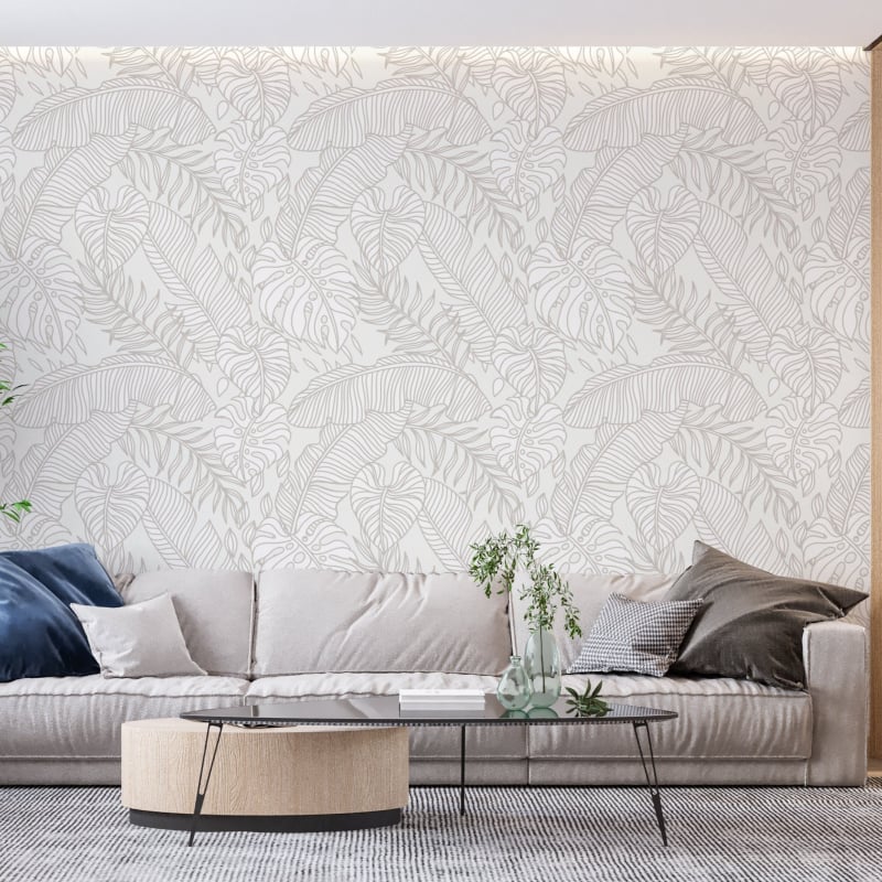Papel pintado blanco beige