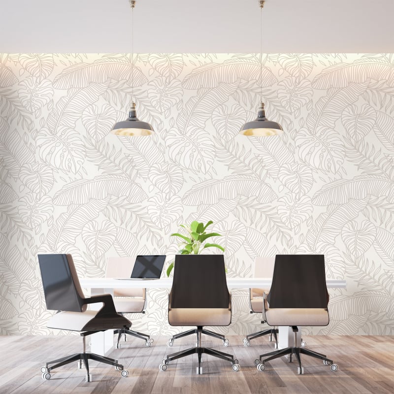 Papel pintado blanco beige