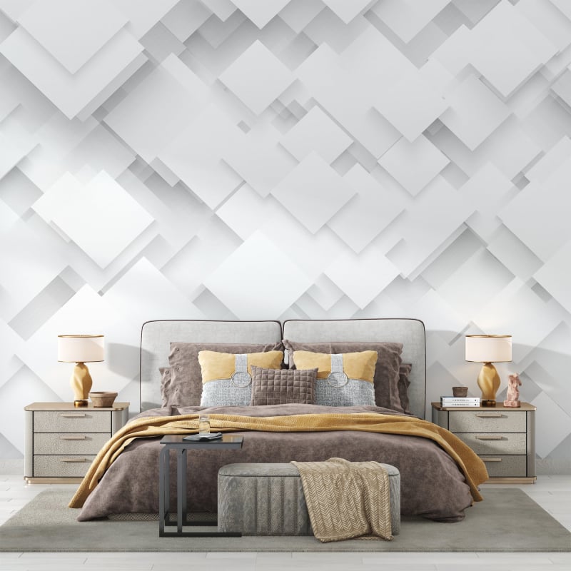 Papel pintado blanco 3D