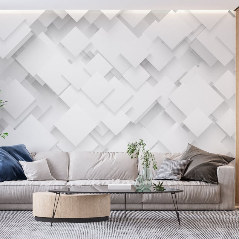 Papel pintado blanco 3D