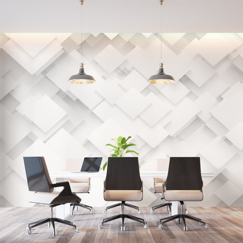 Papel pintado blanco 3D