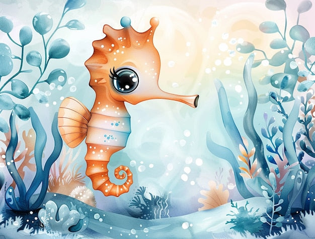 Papel Pintado de caballito de mar bebé