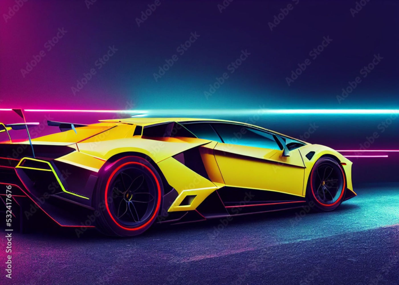 Fondo de pantalla del coche <br/> Lamborghini amarillo - Second Image