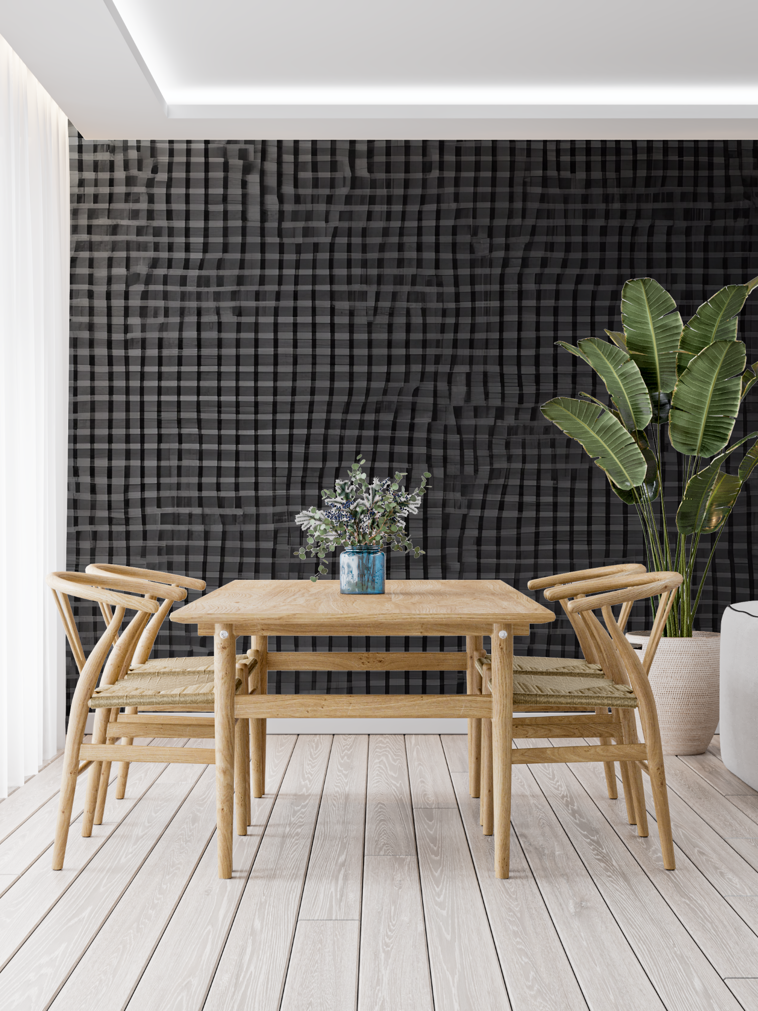 Papel pintado de cuero negro - francés
