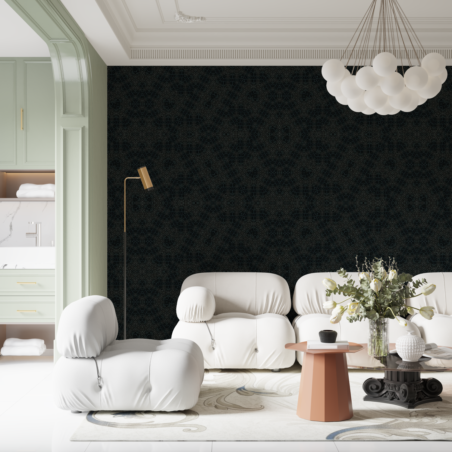 Papel pintado arabesco negro - tendencias