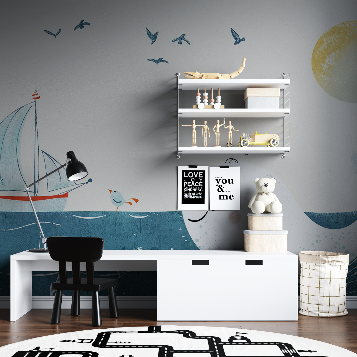 Papel pintado infantil Marinero - dormitorio del hombre araña