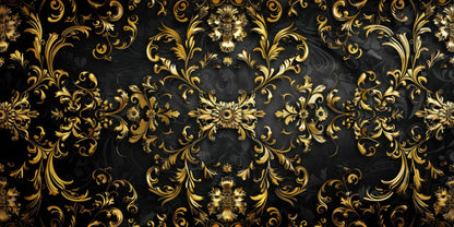 Papel pintado negro y dorado para dormitorio